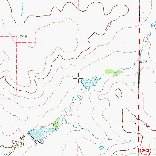 Topographic Map of Dowdy Lake Number 1 Dam, TX