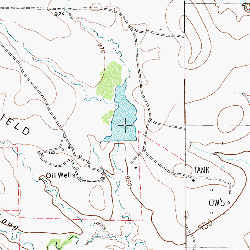 Topographic Map of Householder Lake Dam, TX