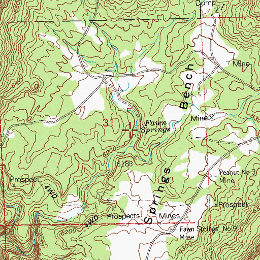 Topographic Map of Fawn Springs, CO