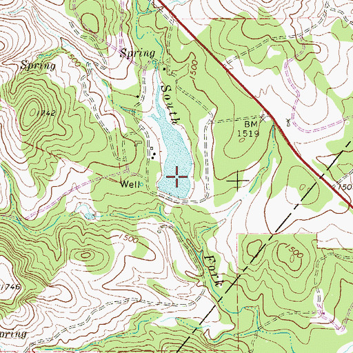 Topographic Map of Walton Lake Dam, TX