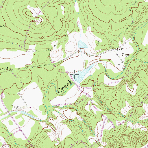 Topographic Map of Castle Lake Dam, TX
