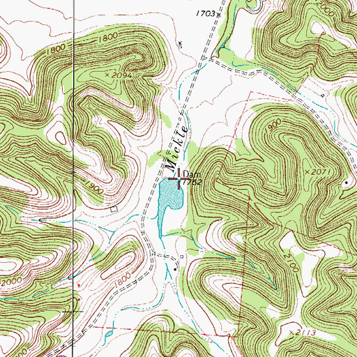 Topographic Map of Thompson Lake Dam, TX