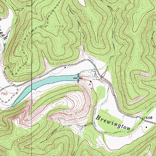 Topographic Map of Brewington Creek Ranch Lake Dam, TX