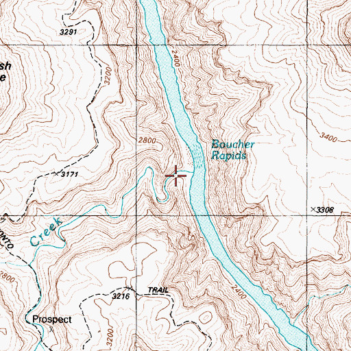 Topographic Map of Boucher Creek, AZ