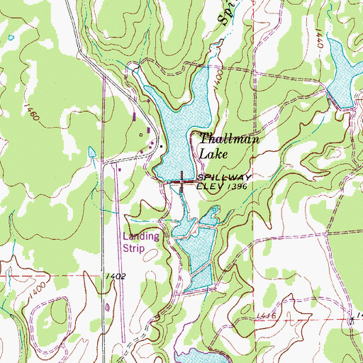 Topographic Map of Thalmann Lake Dam, TX
