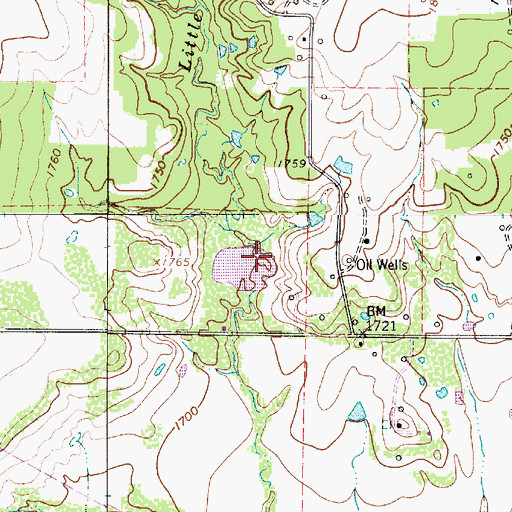 Topographic Map of Soil Conservation Service Site 22 Dam, TX