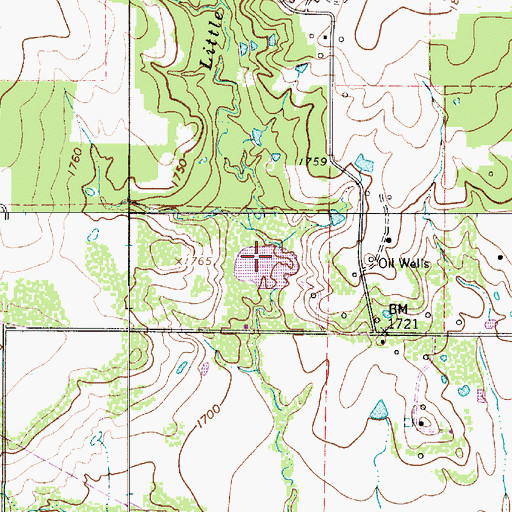 Topographic Map of Soil Conservation Service Site 22 Reservoir, TX