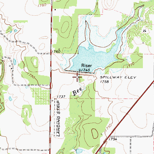 Topographic Map of Soil Conservation Service Site Number 9 Reservoir, TX