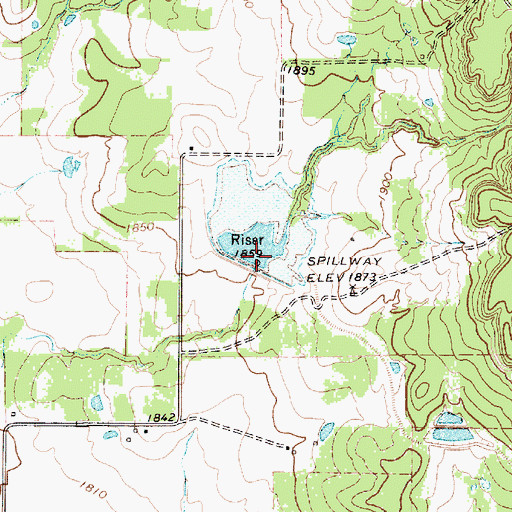 Topographic Map of Soil Conservation Service Site 5 Dam, TX