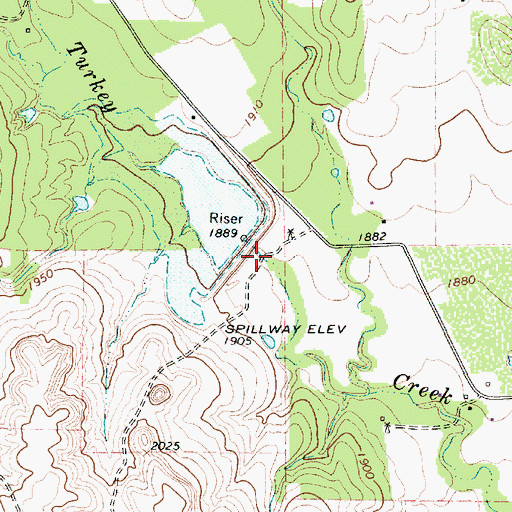 Topographic Map of Soil Conservation Service Site 1a Dam, TX