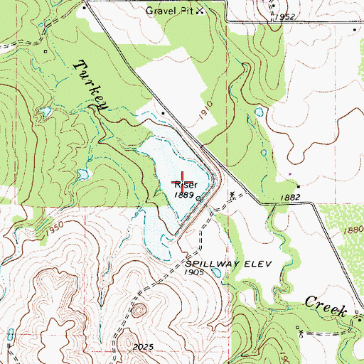 Topographic Map of Soil Conservation Service Site 1a Reservoir, TX