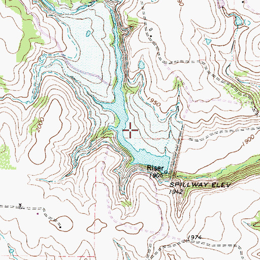 Topographic Map of Soil Conservation Service Site 2 Reservoir, TX