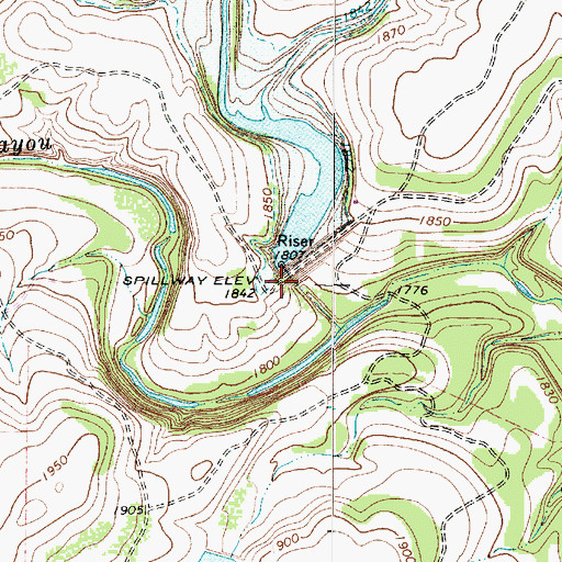 Topographic Map of Soil Conservation Service Site 11a Dam, TX
