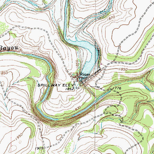 Topographic Map of Soil Conservation Service Site 11a Reservoir, TX