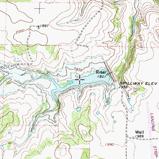 Topographic Map of Soil Conservation Service Site 32 Reservoir, TX