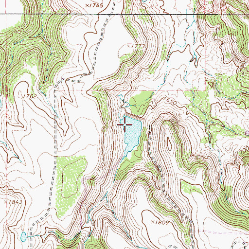 Topographic Map of Windham Lake Dam, TX