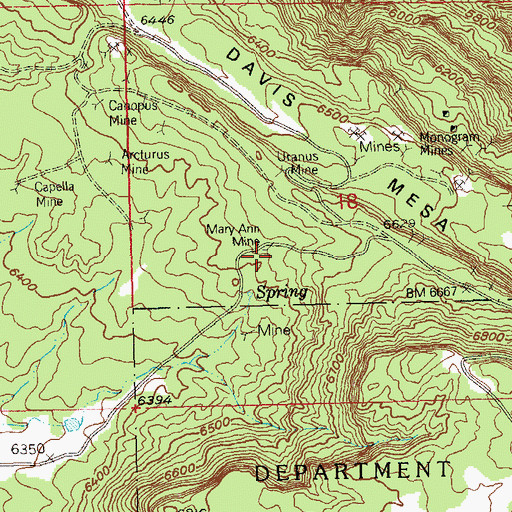 Topographic Map of Mary Ann Mine, CO