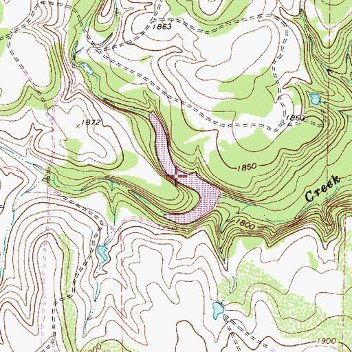 Topographic Map of Soil Conservation Service Site 6 Reservoir, TX