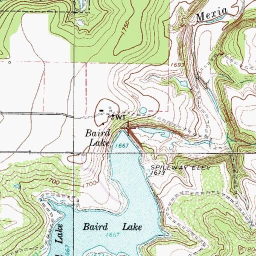 Topographic Map of Mexia Dam, TX