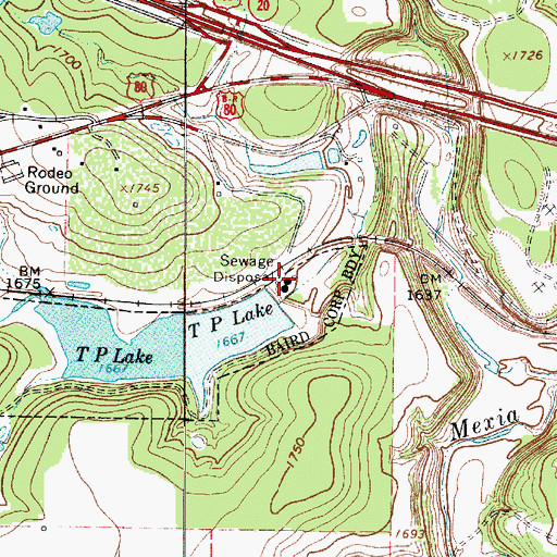Topographic Map of Baird Railroad Lake, TX