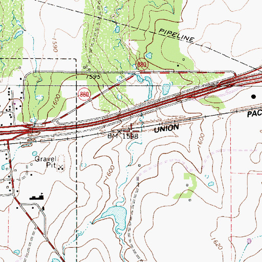Topographic Map of Putnam Dam, TX