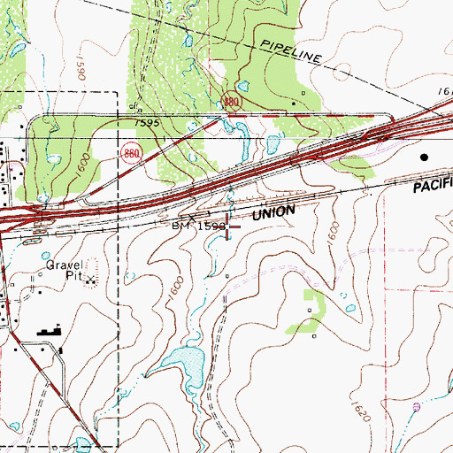 Topographic Map of Putnam Lake, TX