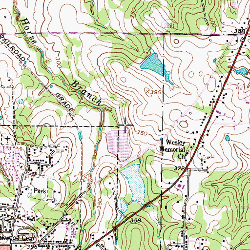 Topographic Map of Mathews Lake Dam, TX