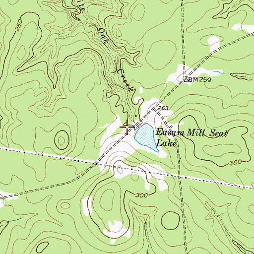 Topographic Map of Easam Mill Seat Lake Dam, TX