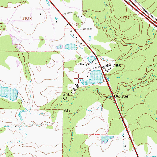 Topographic Map of Cook Lake Dam, TX