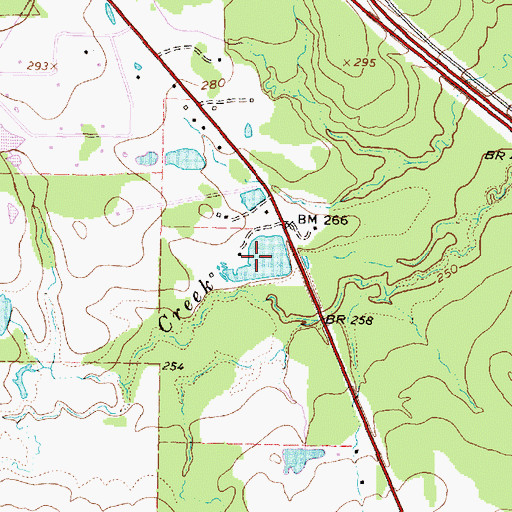 Topographic Map of Cook Lake, TX