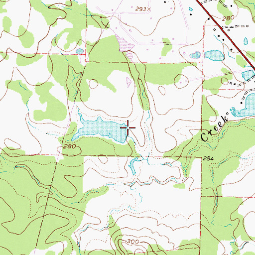 Topographic Map of Fails Lake Dam, TX