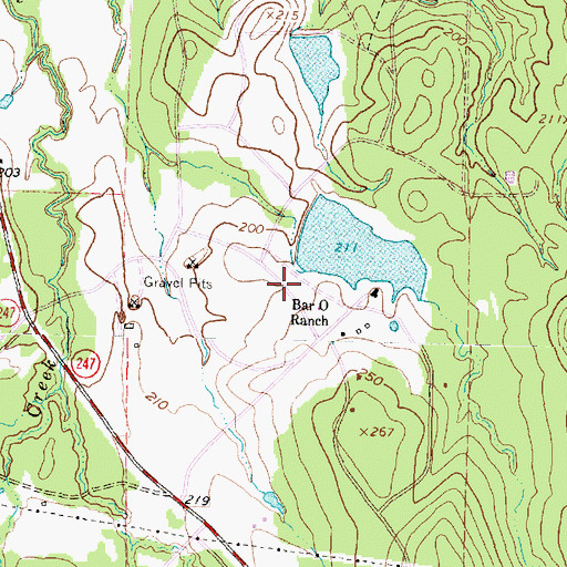 Topographic Map of Lake Picidae Dam, TX