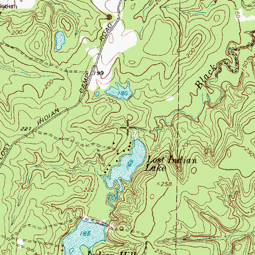 Topographic Map of Lost Indian Lake Dam, TX