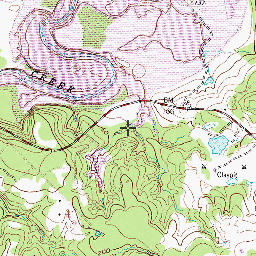 Topographic Map of Lake Forest Dam, TX