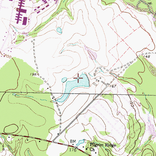 Topographic Map of Eastham and Thomason Ranches Lake Dam, TX