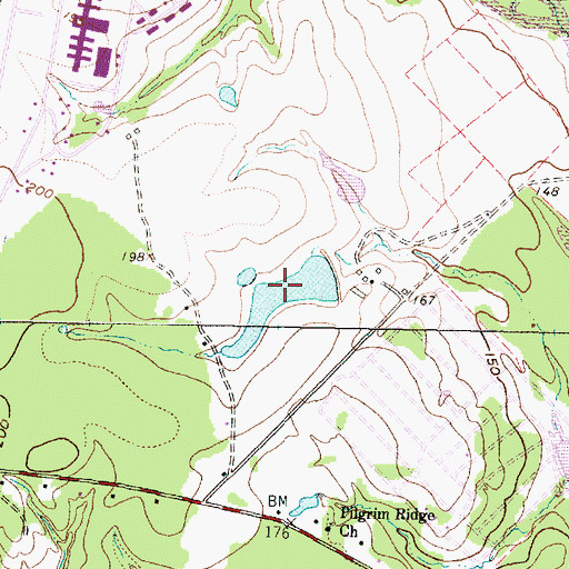 Topographic Map of Eastham and Thomason Ranches Lake, TX