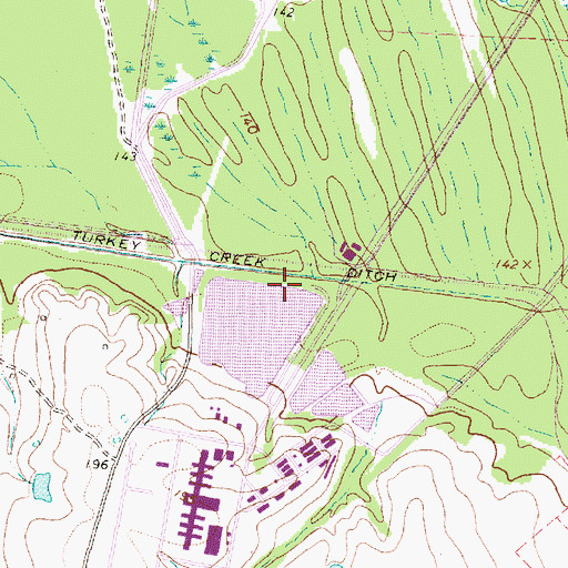 Topographic Map of Ellis Reservoir Dam, TX