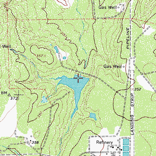 Topographic Map of Dickenson Ranch Lake Dam, TX