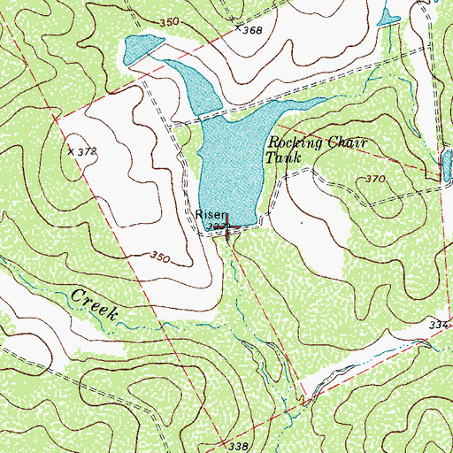 Topographic Map of Rocking Chair Tank Dam, TX