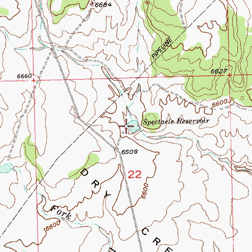 Topographic Map of Spectacle Reservoir, CO
