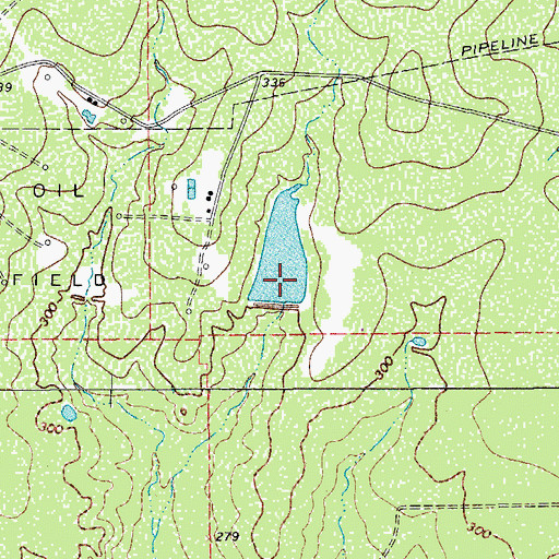 Topographic Map of Wheeler Lake Number 1 Dam, TX