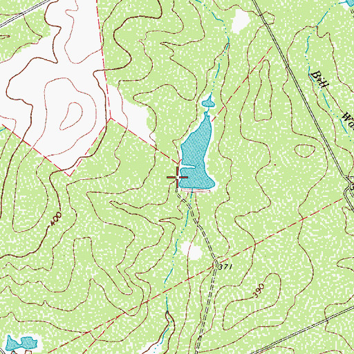 Topographic Map of Robert Wheeler Lake Number 2 Dam, TX
