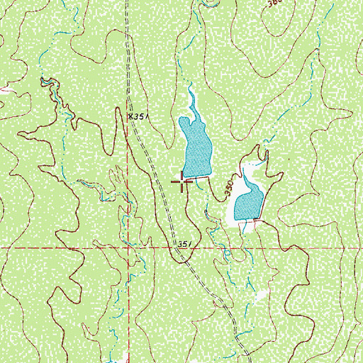 Topographic Map of James Donnell Lake Number 2 Dam, TX