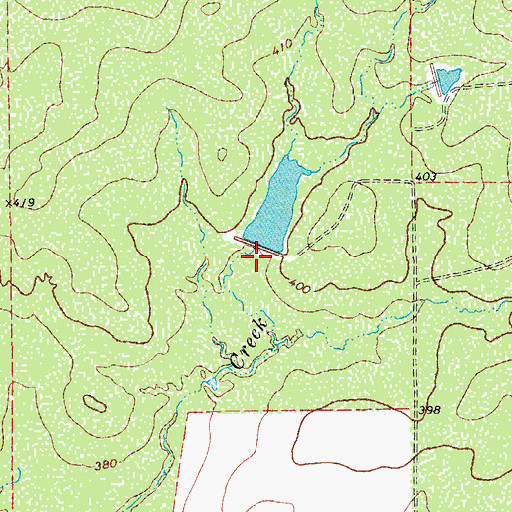 Topographic Map of L L Graham Lake Dam, TX