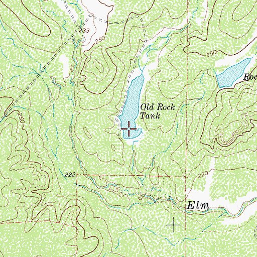 Topographic Map of Old Rock Tank Dam, TX
