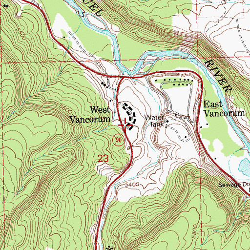 Topographic Map of West Vancorum, CO