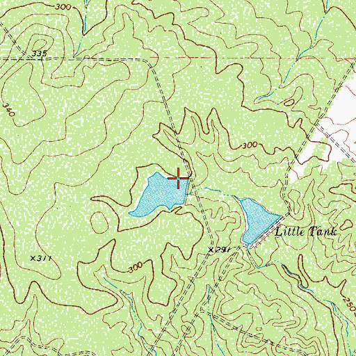 Topographic Map of Bob Hinces Lake Number 1 Dam, TX