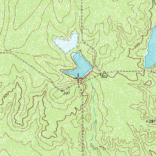 Topographic Map of Bob Hinces Lake Number 3 Dam, TX