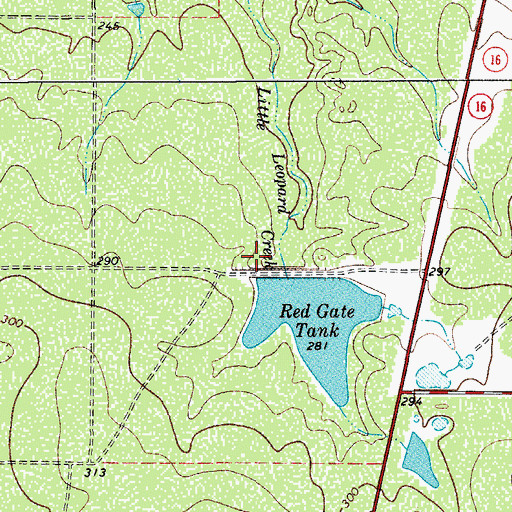 Topographic Map of Red Gate Tank Dam, TX