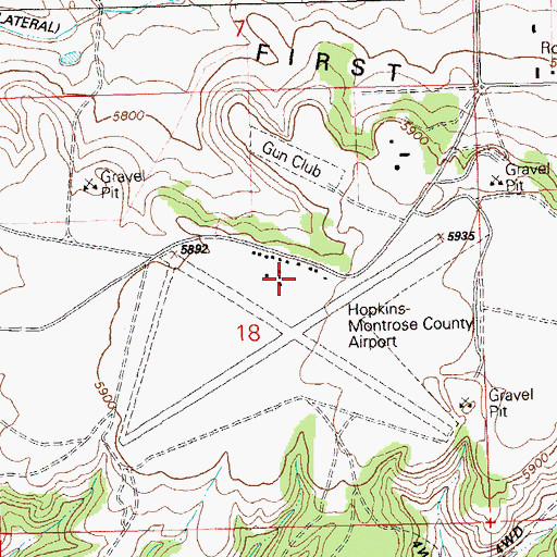 Topographic Map of Hopkins Field, CO